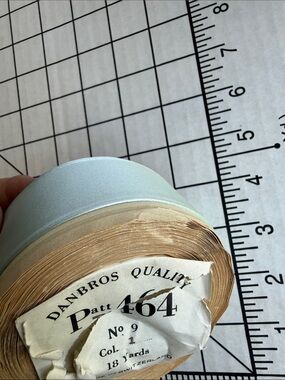 Vintage Swiss Satin Ribbon 2” Wide Light Blue 18 Yards Danbros Patt 464 NOS